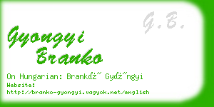 gyongyi branko business card